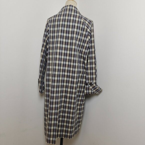 THE ROW Tavishina Checked Silk And Cotton-blend Poplin Coat In Neutrals - Picture 4 of 14